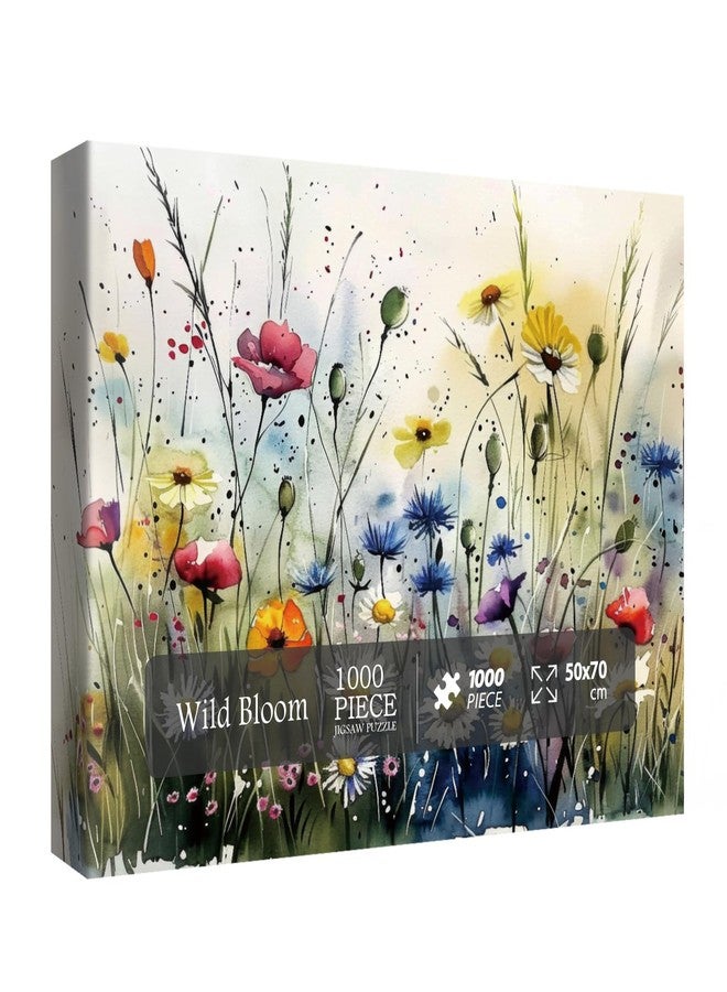 BBOLDIN أحجيات زهور الربيع للكبار، 1000 قطعة، أحجيات تركيب صور زهور طبيعية، أحجيات فنية جميلة للزهور البرية - Image 1